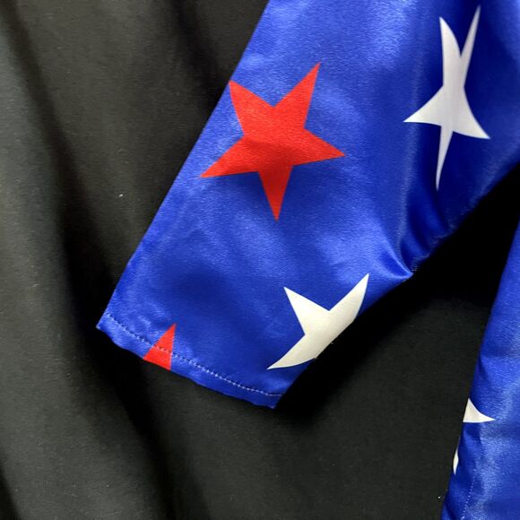 Jockey Tack Youth Jockey Silk Jacket Size Y- Medium Blue Red White Stars - Picture 6 of 7